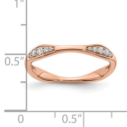 0.12ct. CZ Solid Real 14k Rose Gold Wedding Wedding Band Ring