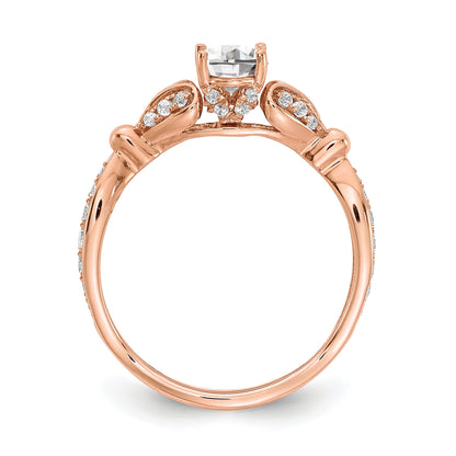 0.50ct. CZ Solid Real 14k Rose Gold Engagement Ring