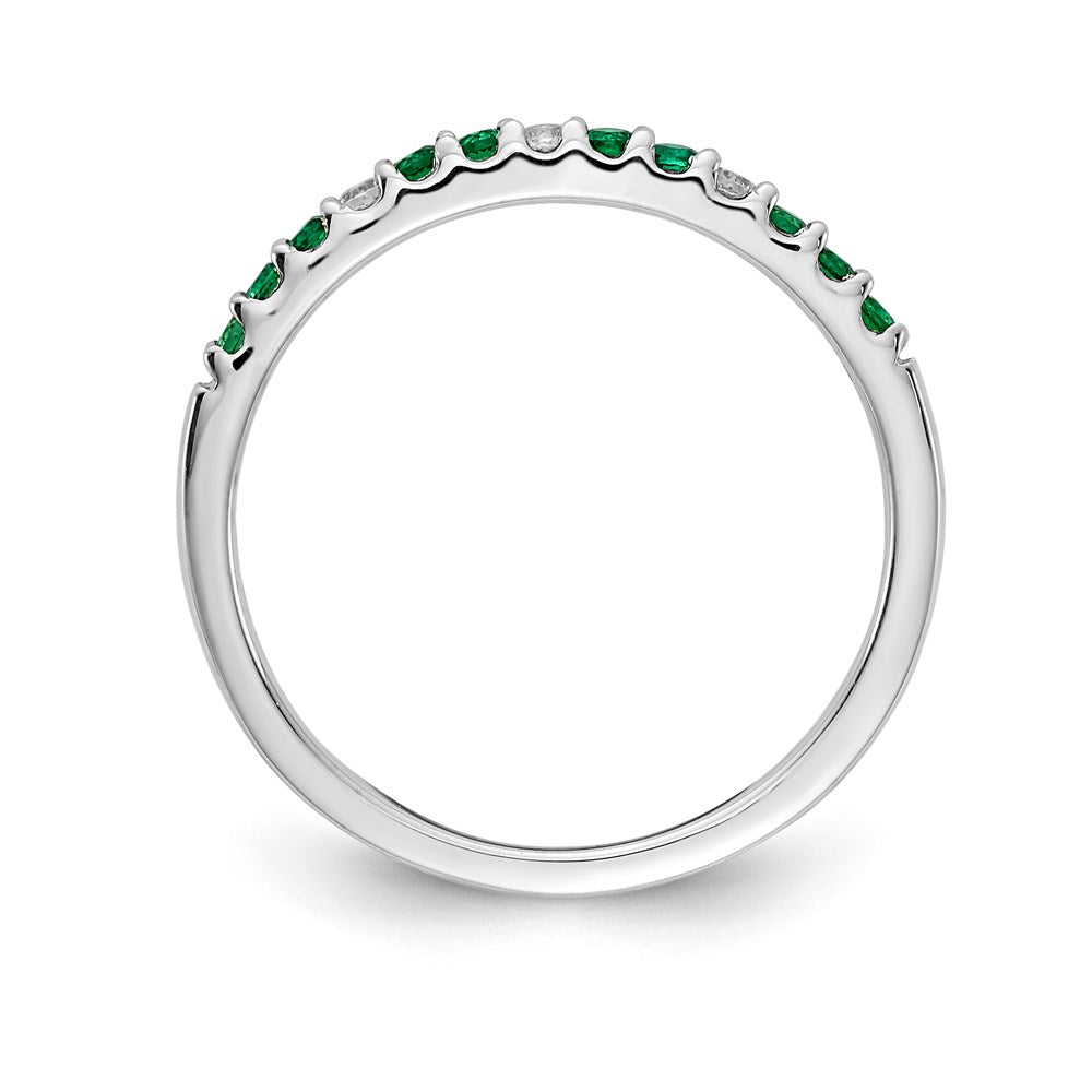 14k white gold real diamond and emerald band rm5737 em 005 wa
