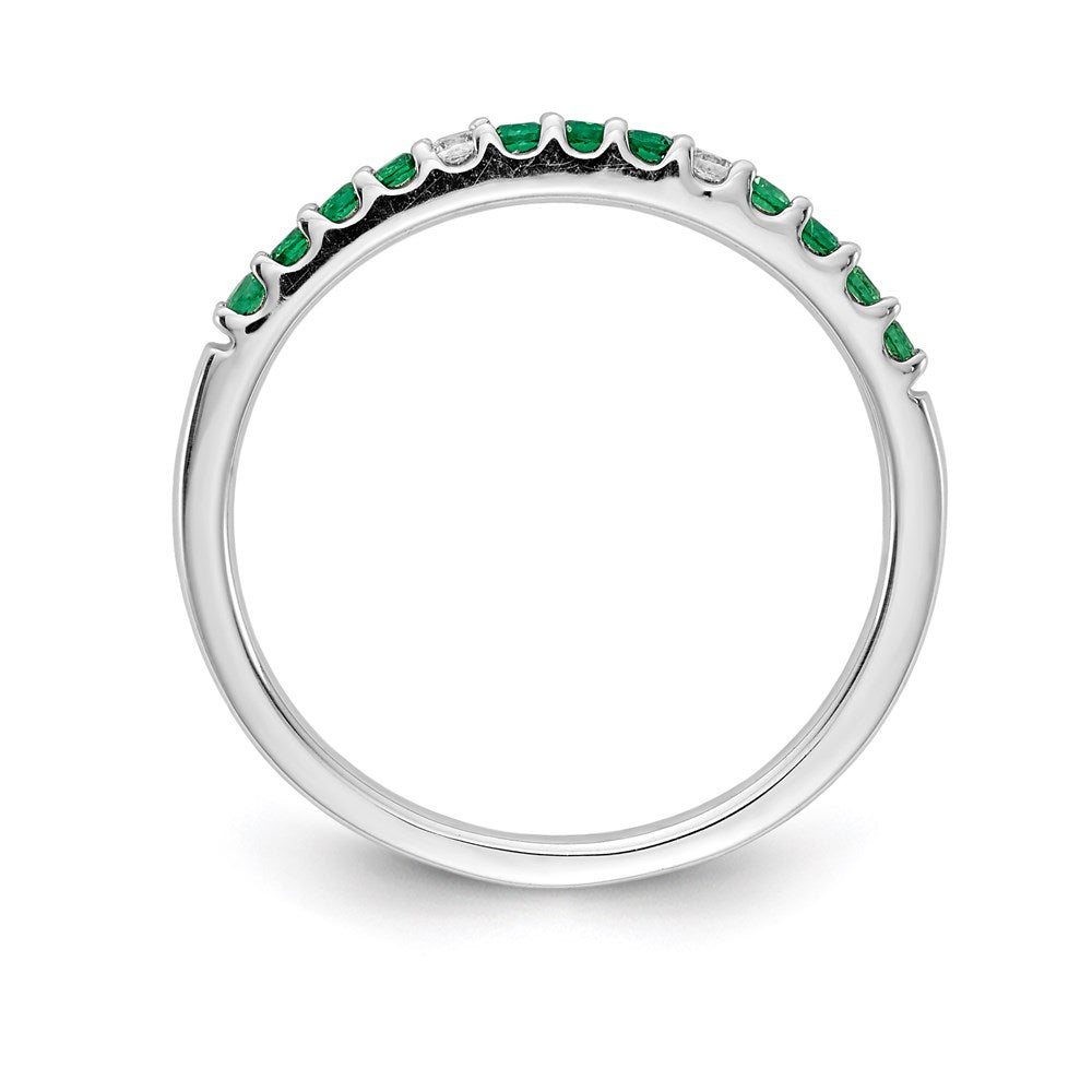 14k white gold real diamond and emerald band rm5738 em 003 wa