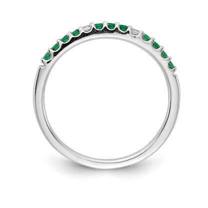 14k white gold real diamond and emerald band rm5738 em 003 wa