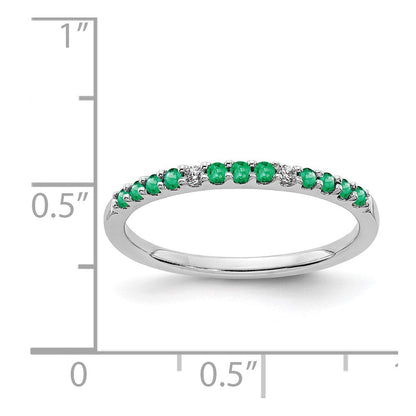 14k white gold real diamond and emerald band rm5738 em 003 wa