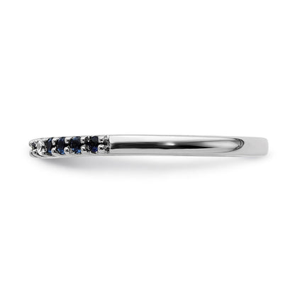 14k White Gold Real Diamond and Sapphire Band