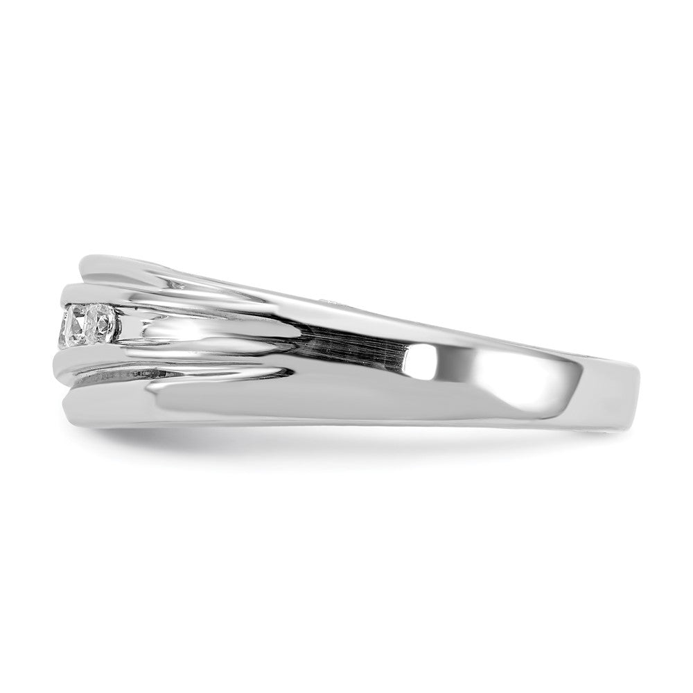 0.50ct. CZ Solid Real 14k White & Yellow Gold Men's Ring