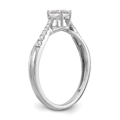 0.40ct. CZ Solid Real 14k White Gold Engagement Ring