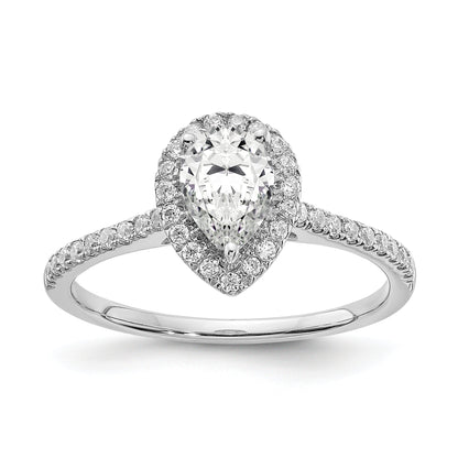 0.50ct. CZ Solid Real 14k White Gold Engagement Ring
