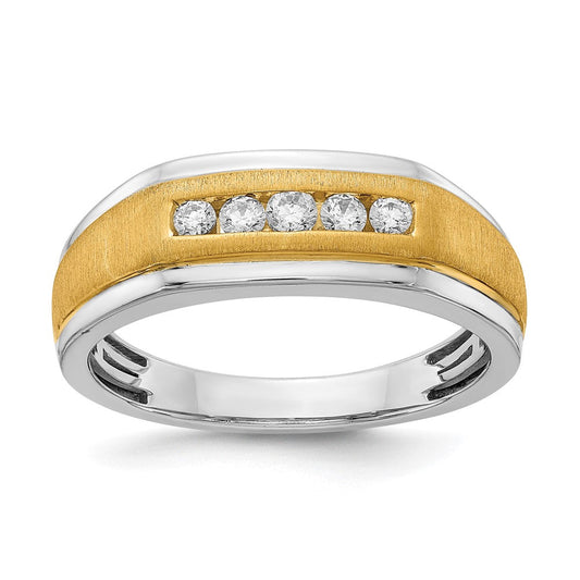 14k white yellow gold real diamond mens ring rm5757b 025 wyaa