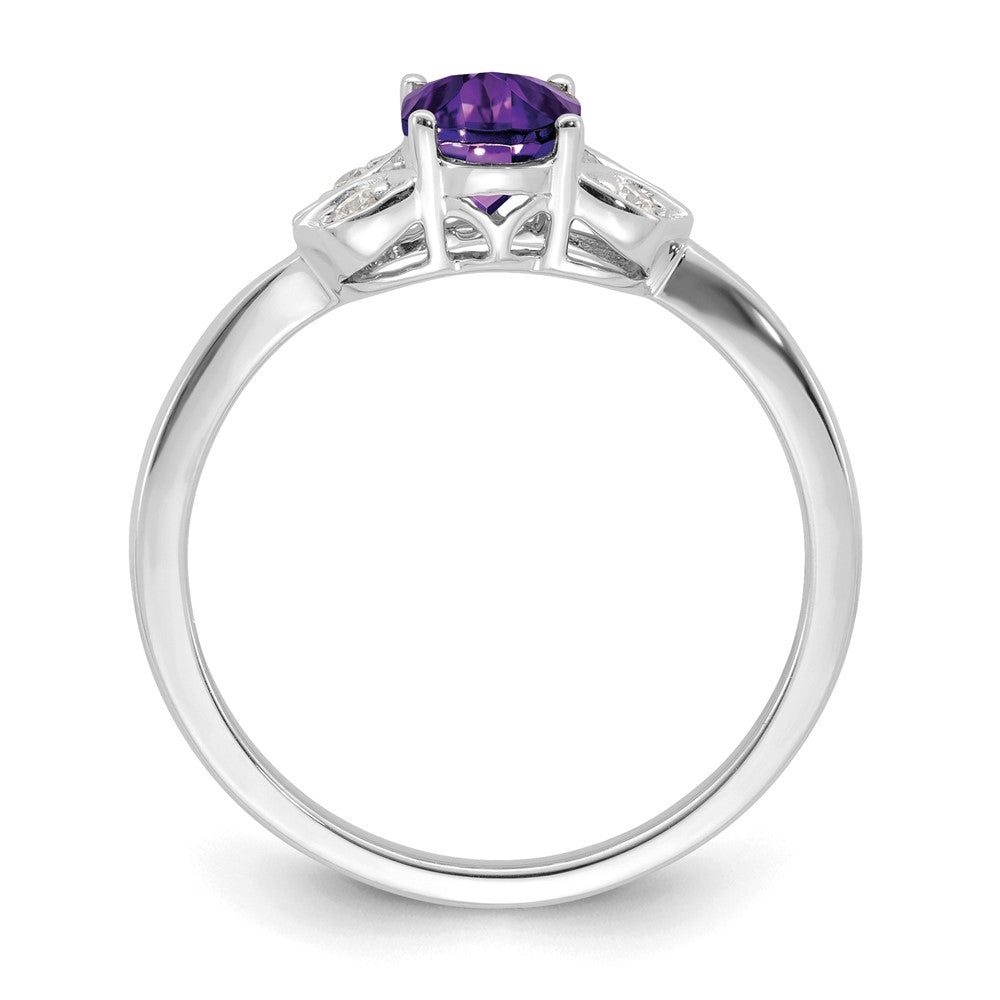 14k white gold amethyst and real diamond ring rm5760 am 006 wa