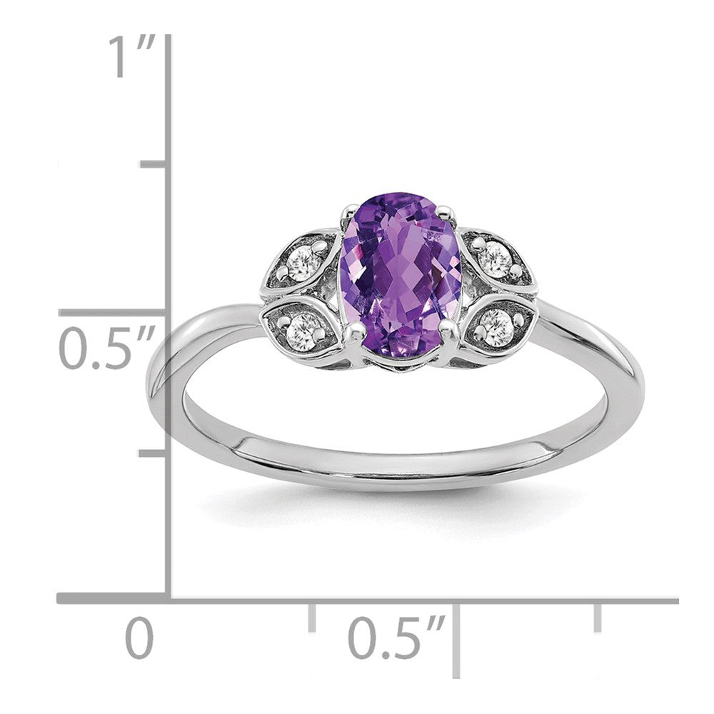 14k white gold amethyst and real diamond ring rm5760 am 006 wa