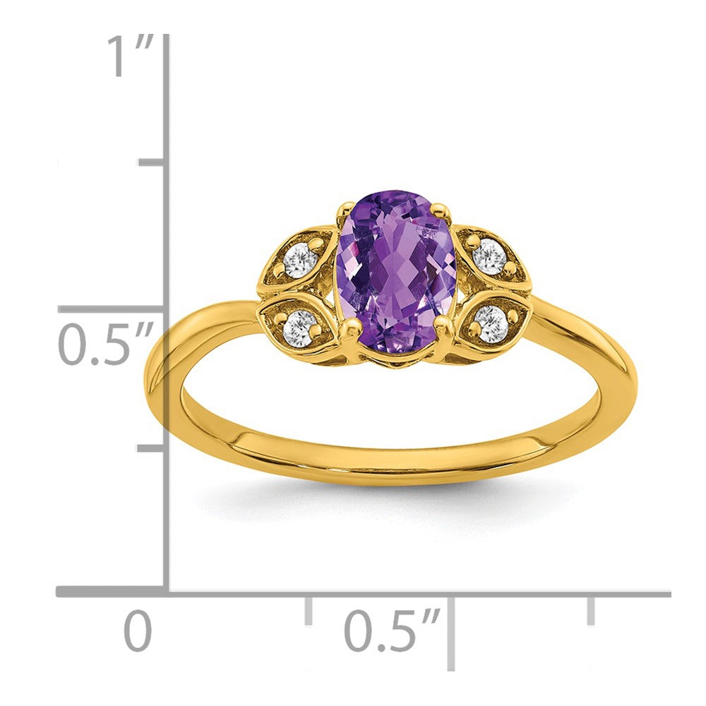 14k yellow gold amethyst and real diamond ring rm5760 am 006 ya