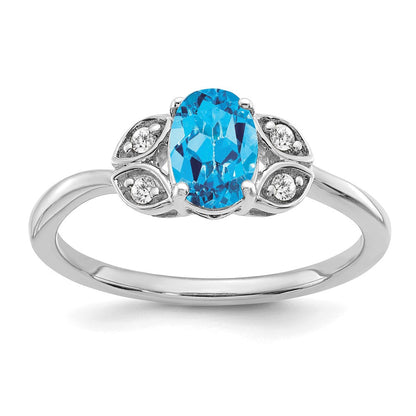14k white gold blue topaz and real diamond ring rm5760 bt 006 wa
