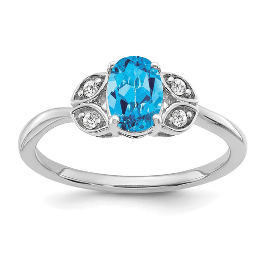 14k white gold blue topaz and real diamond ring rm5760 bt 006 wa