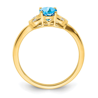 14k yellow gold blue topaz and real diamond ring rm5760 bt 006 ya