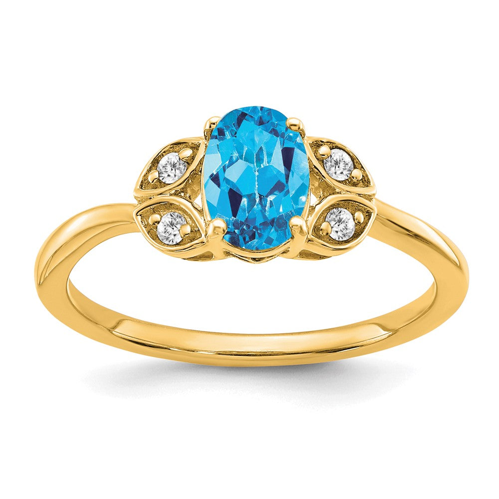 14k yellow gold blue topaz and real diamond ring rm5760 bt 006 ya