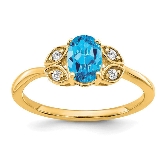 14k yellow gold blue topaz and real diamond ring rm5760 bt 006 ya