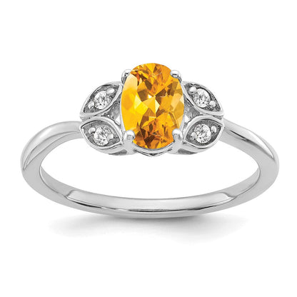 14k white gold citrine and real diamond ring rm5760 ci 006 wa