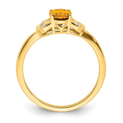 14k yellow gold citrine and real diamond ring rm5760 ci 006 ya