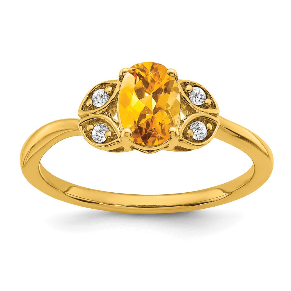 14k yellow gold citrine and real diamond ring rm5760 ci 006 ya