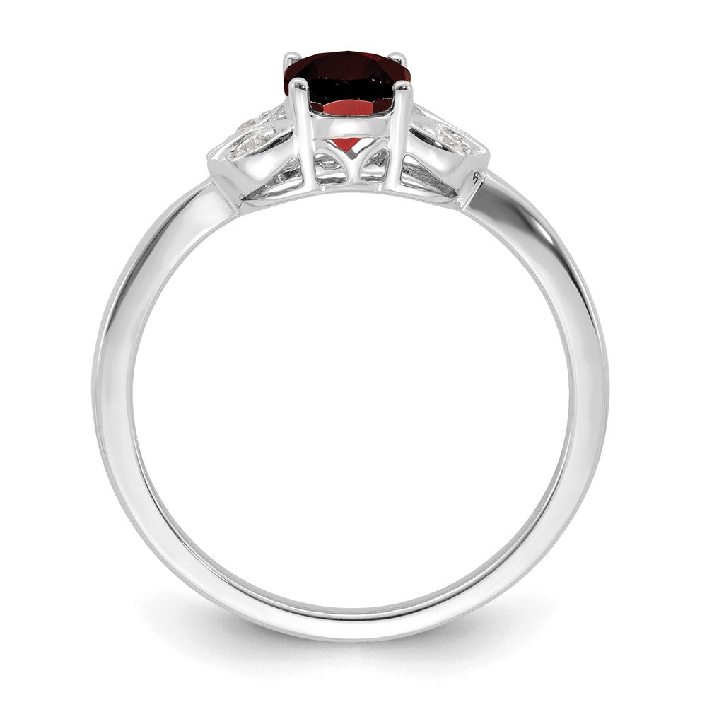 14k white gold garnet and real diamond ring rm5760 ga 006 wa