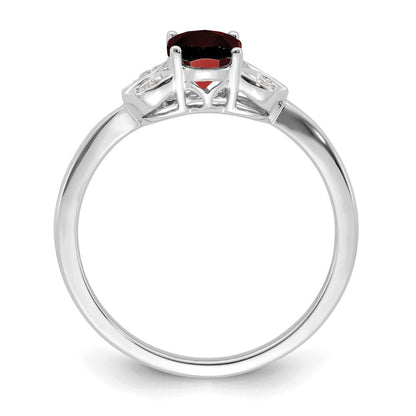 14k white gold garnet and real diamond ring rm5760 ga 006 wa