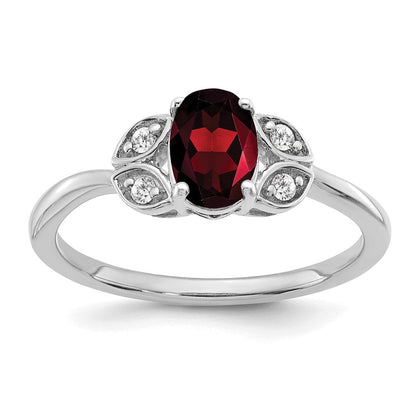 14k white gold garnet and real diamond ring rm5760 ga 006 wa