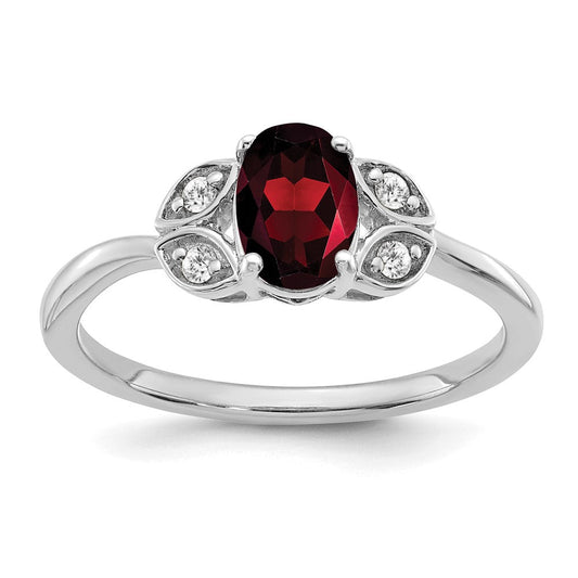 14k white gold garnet and real diamond ring rm5760 ga 006 wa