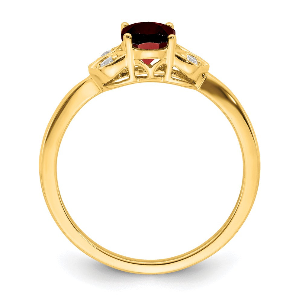 14k yellow gold garnet and real diamond ring rm5760 ga 006 ya