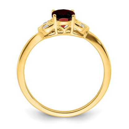 14k yellow gold garnet and real diamond ring rm5760 ga 006 ya