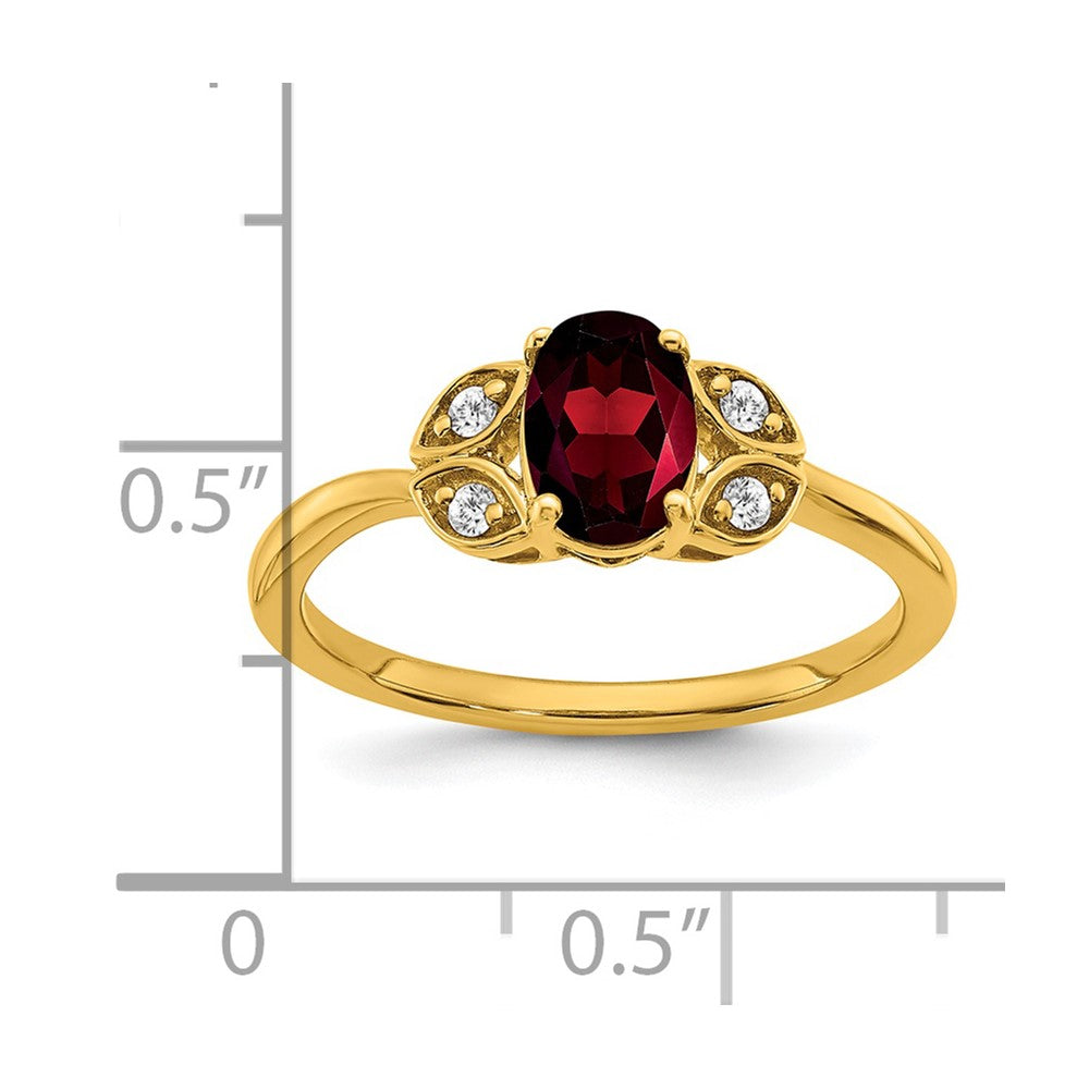14k yellow gold garnet and real diamond ring rm5760 ga 006 ya