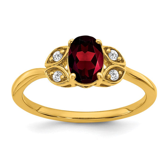 14k yellow gold garnet and real diamond ring rm5760 ga 006 ya