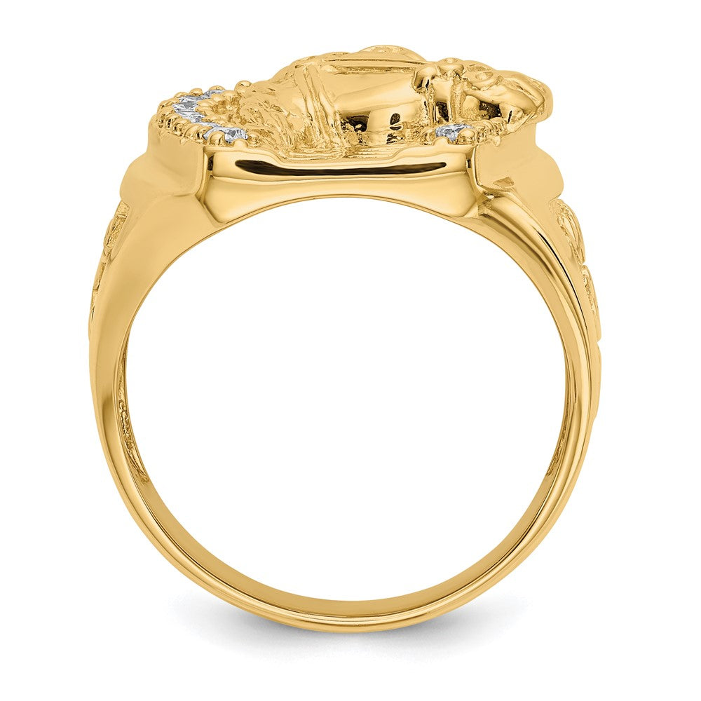 14K Yellow Gold AAA Real Diamond men's ring