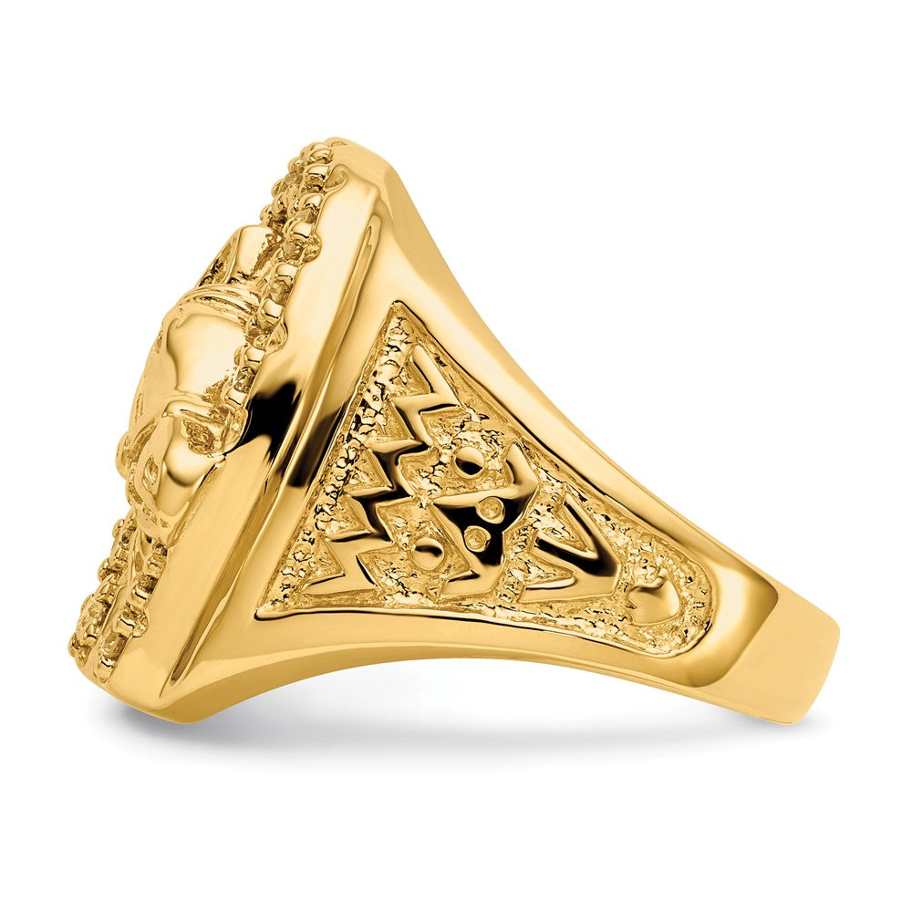 14K Yellow Gold AA Real Diamond men's ring