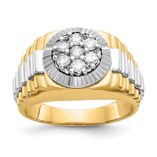 14k Two-Tone Gold VS Real Diamond men's ring