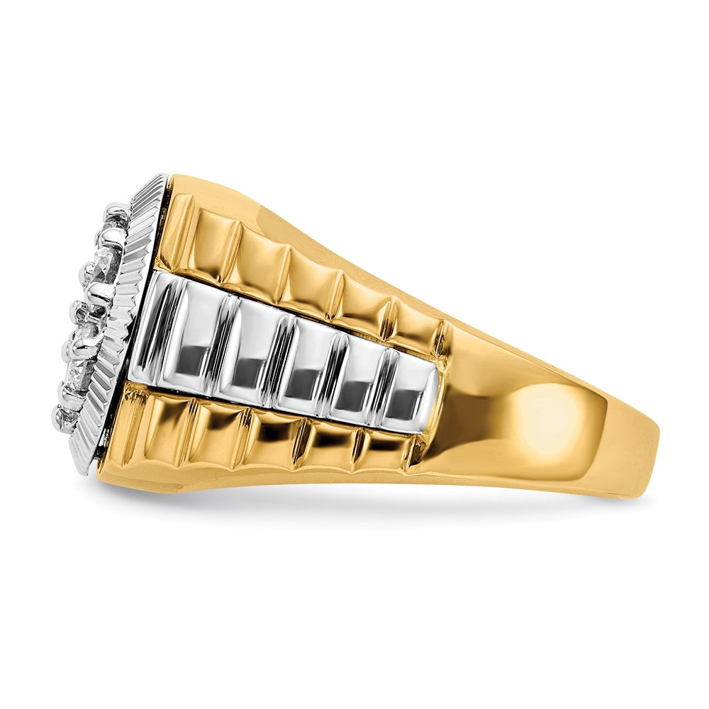 14k Two-Tone Gold AA Real Diamond men's ring