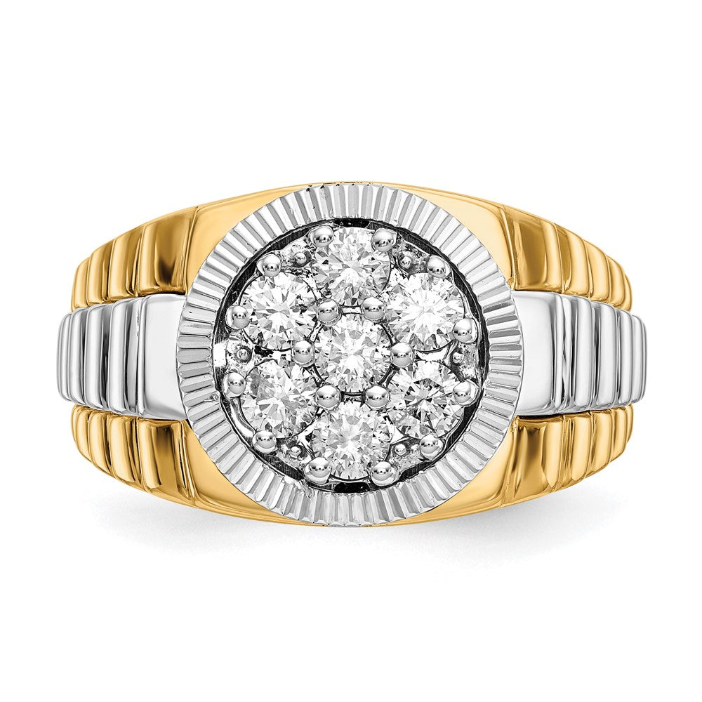 14k Two-Tone Gold AA Real Diamond men's ring