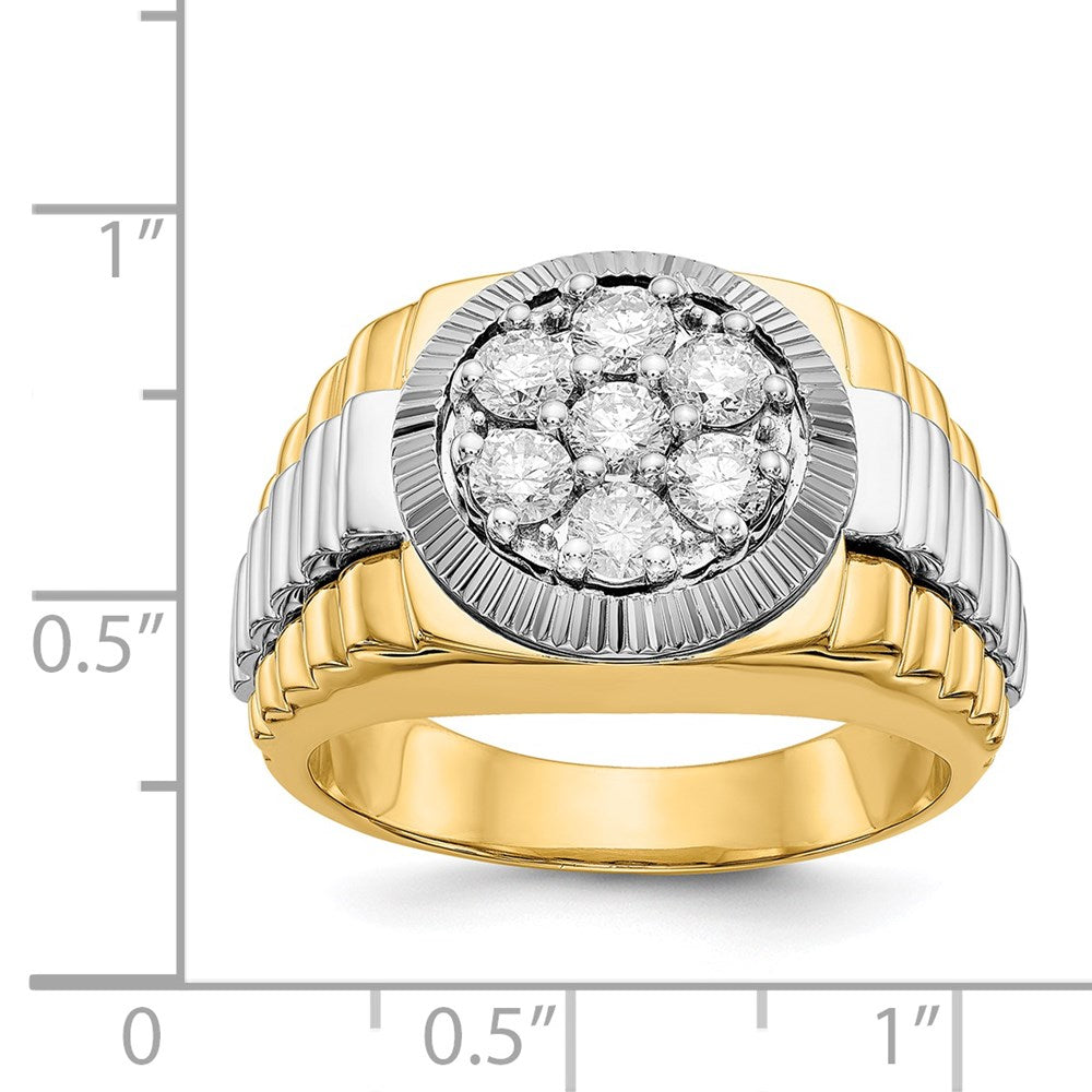 14k Two-Tone Gold AA Real Diamond men's ring