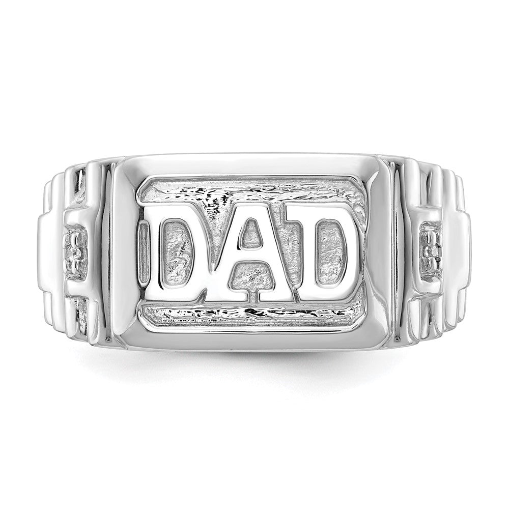 14k White Gold AAA Real Diamond men's ring