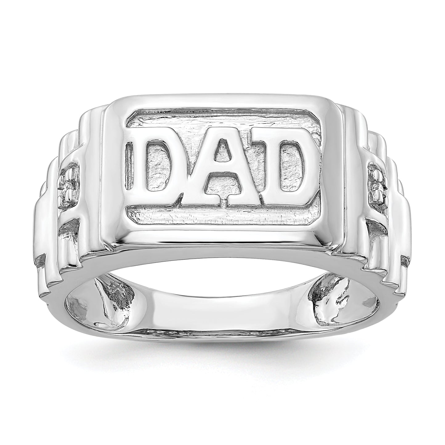 Solid 14k White Gold AA Simulated CZ men's Ring