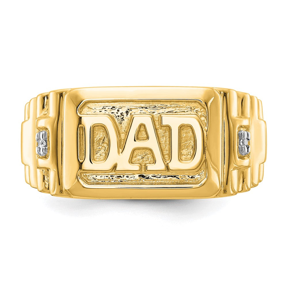 14K Yellow Gold AA Real Diamond men's ring