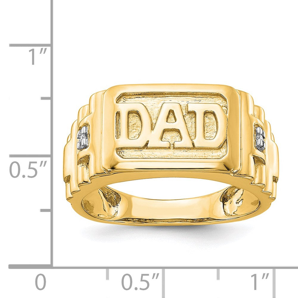 14K Yellow Gold AA Real Diamond men's ring