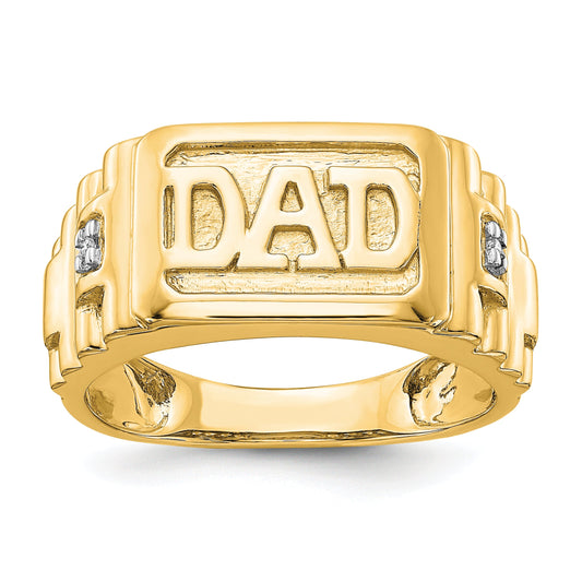 Solid 14k Yellow Gold AA Simulated CZ men's Ring