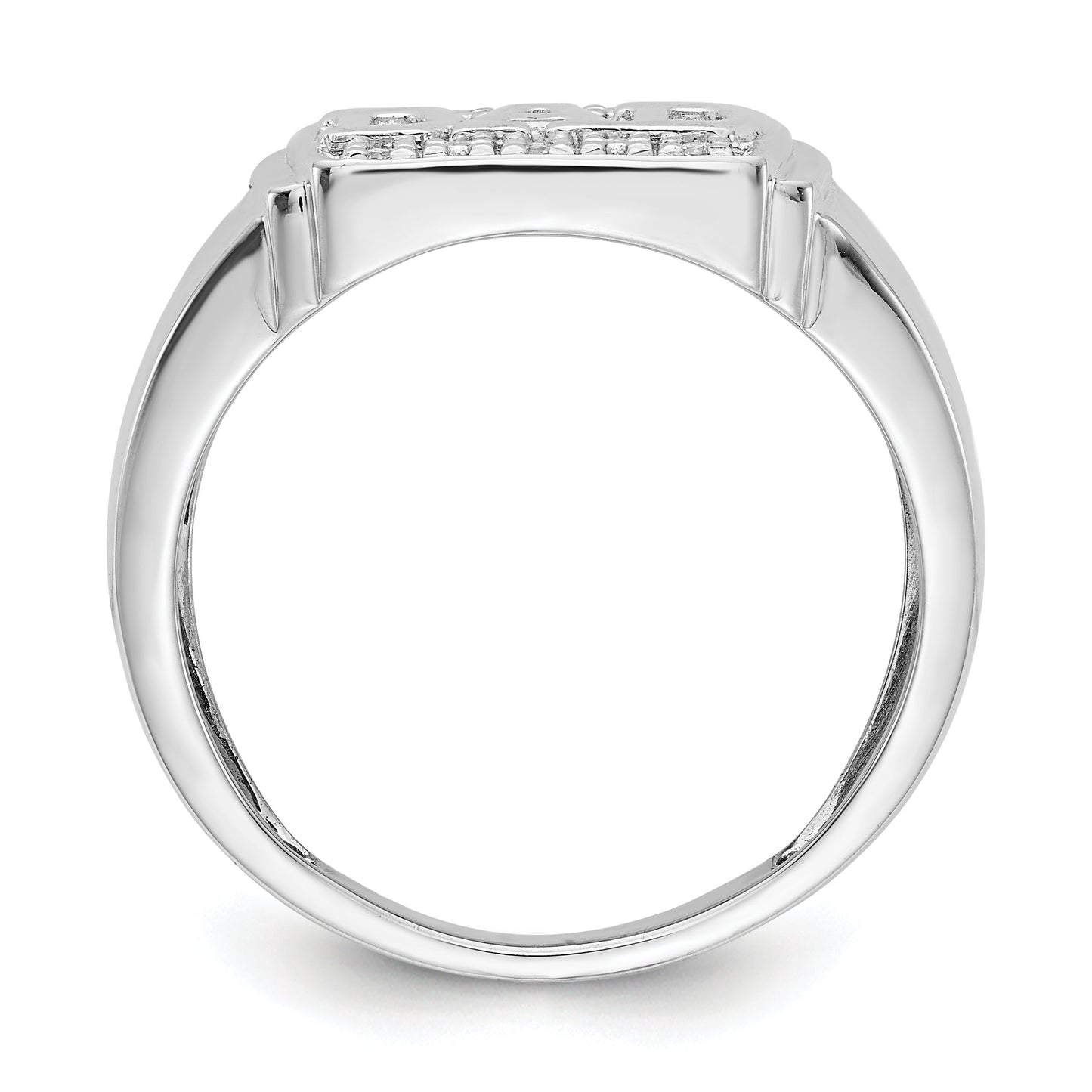 Solid 14k White Gold AA Simulated CZ men's Ring