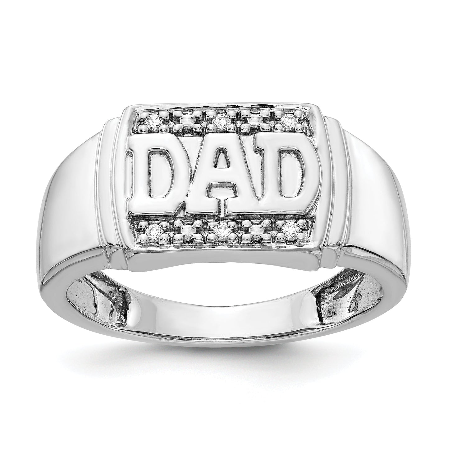 Solid 14k White Gold AA Simulated CZ men's Ring