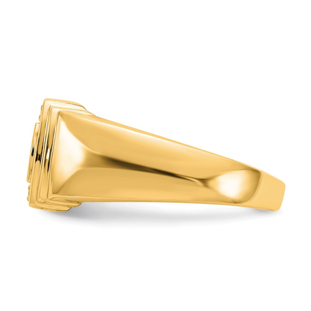 14K Yellow Gold AA Real Diamond men's ring