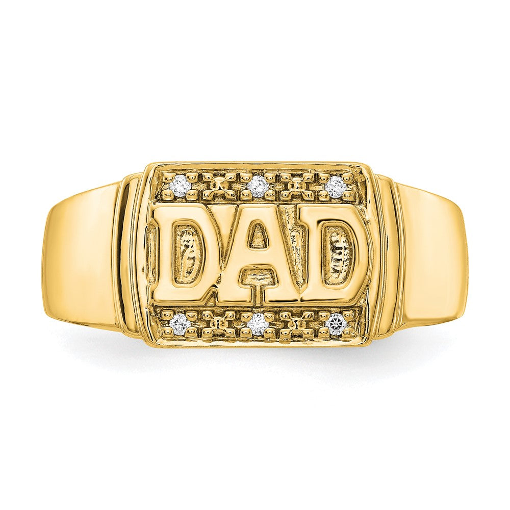 14K Yellow Gold AA Real Diamond men's ring