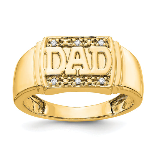 Solid 14k Yellow Gold AA Simulated CZ men's Ring