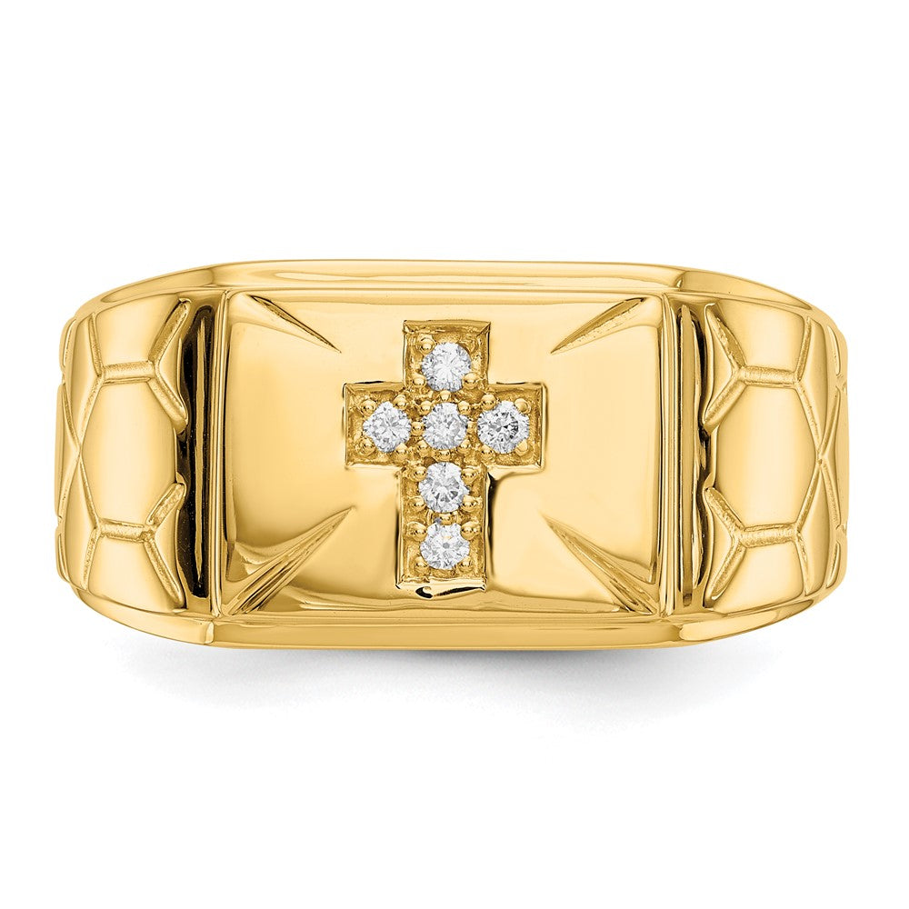 14K Yellow Gold VS Real Diamond men's ring