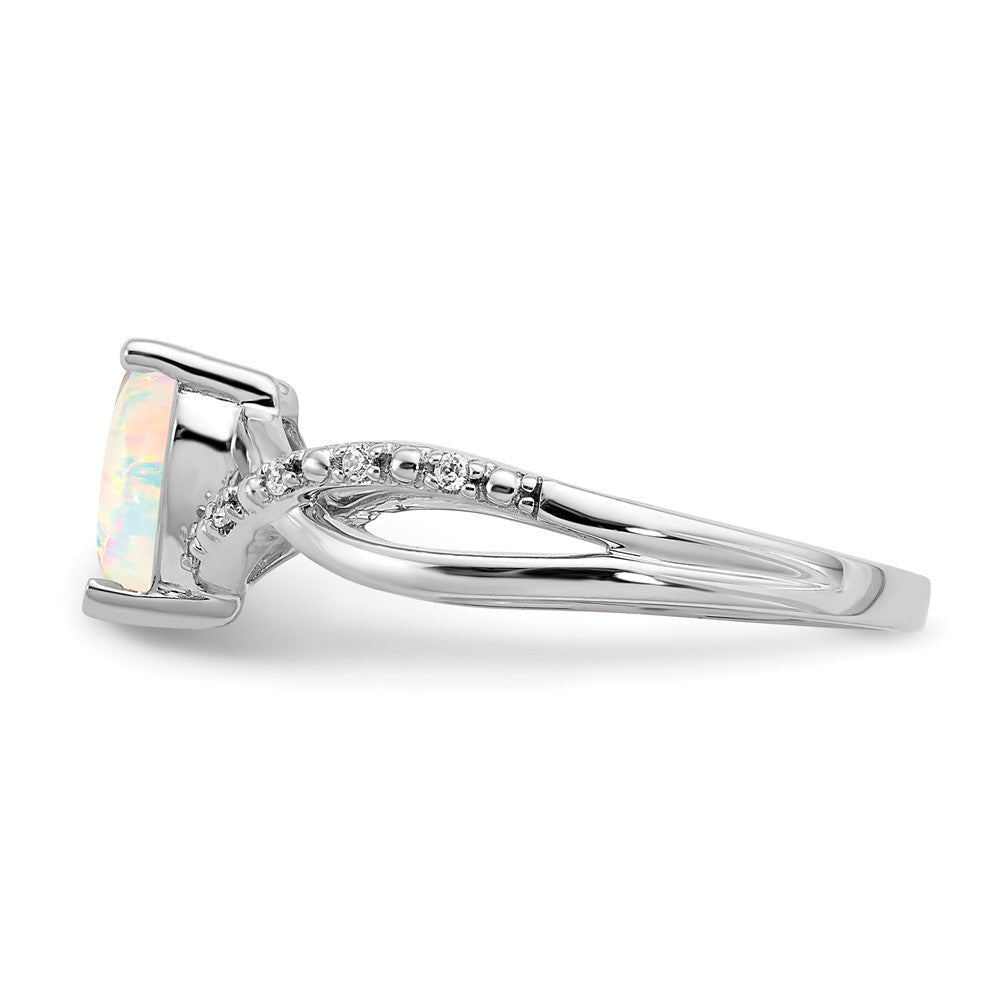 14k white gold created opal and real diamond heart ring rm5890 op 005 wa
