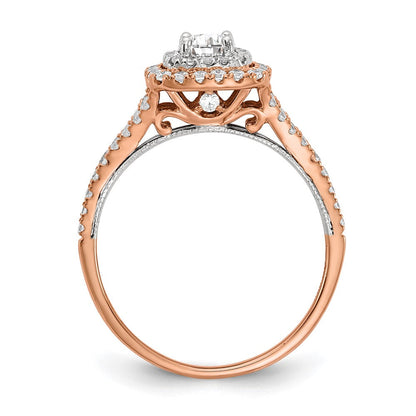 1.0 Ct. Natural Diamond Halo Infinity Bridal Engagement Ring Set in 14K Rose Gold