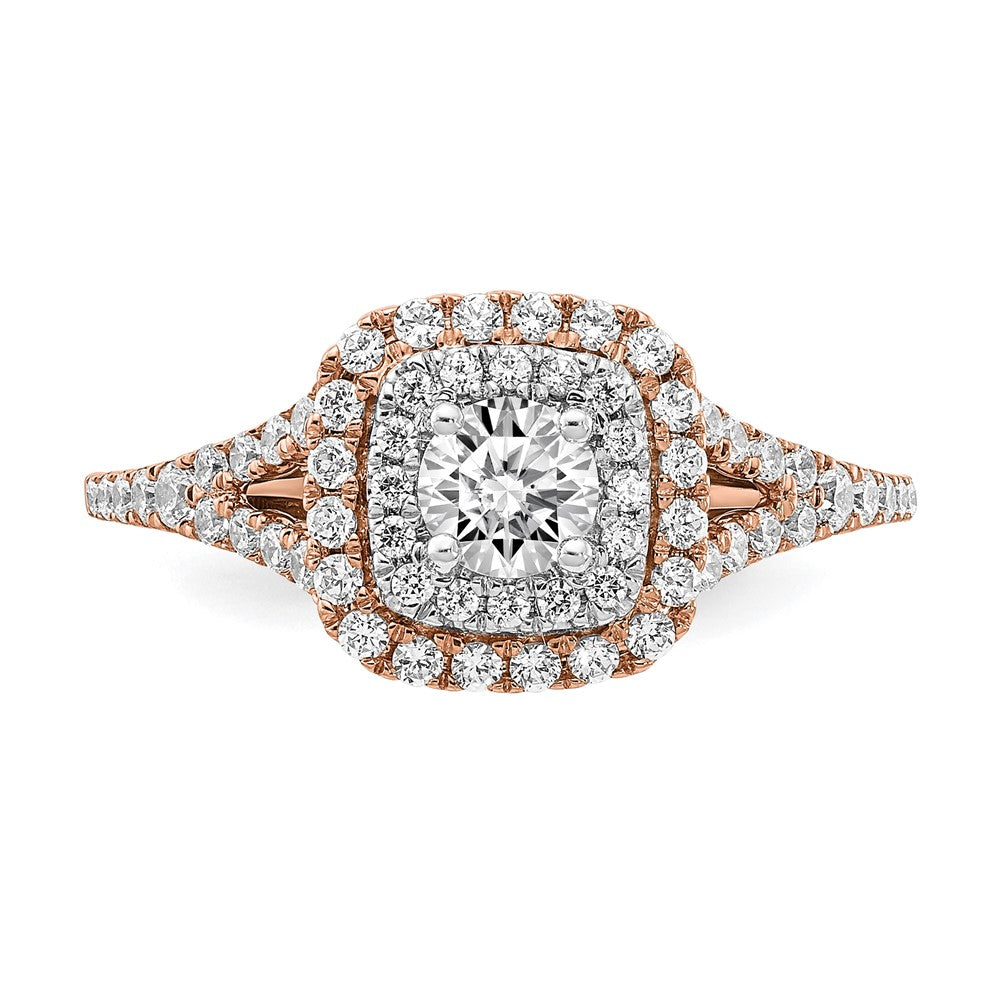 1.0 Ct. Natural Diamond Halo Infinity Bridal Engagement Ring Set in 14K Rose Gold